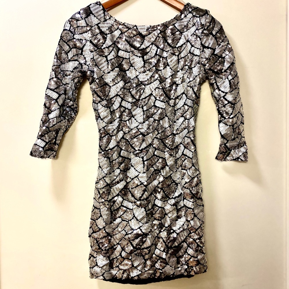 Sexy back sequin party dress (size small)
